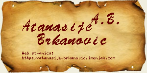 Atanasije Brkanović vizit kartica